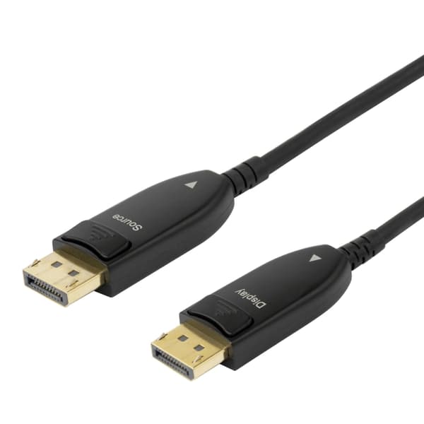 DELTACO Displayport 1.4-kabel, AOC, 8K@30 Hz, 20 m, svart