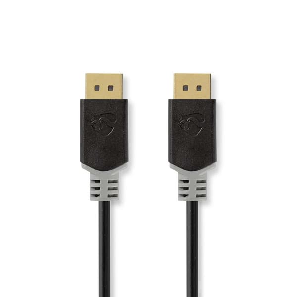 Nedis Displayport-kabel | DisplayPort Han | DisplayPort Han | 8K@60Hz | Gull belagt | 2.00 m | Rund | PVC | Antrasitt | Boks