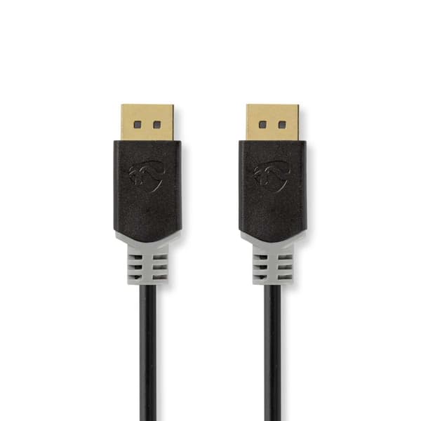 Nedis Displayport-kabel | DisplayPort Han | DisplayPort Han | 8K@60Hz | Gull belagt | 2.00 m | Rund | PVC | Antrasitt | Boks