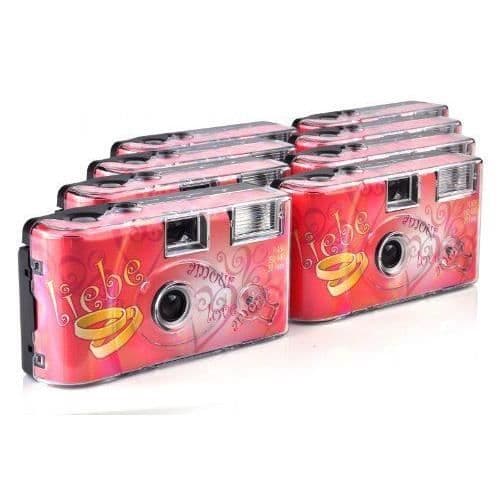TopShot 8-pack Love Hearts engångskamerapaket rymmer 27 foton med blixt