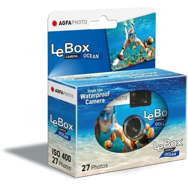 AGFA PHOTO PAP Box Ocean 400 27 engångskamera - Vattentät 3m - Dubbellins 28mm