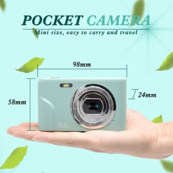 HD digitalkamera mintgrön mini hemkamera + 32GB minneskort 36 miljoner pixlar HD-kortmaskin