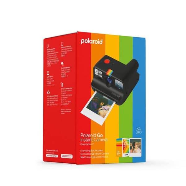 Polaroid Go Generation 2 Instant Camera Box Black + 16 Go filmer ingår