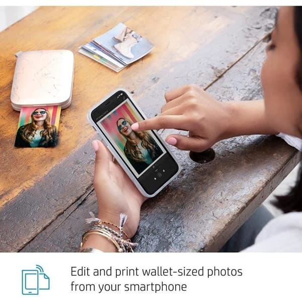 HP Sprocket Select Instant Printer - 5,8 x 8,7 cm - Bluetooth 5.0 - Kantlös utskrift - Vit