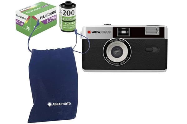 Agfaphoto - AG603000SA - Analog 35 mm Compact Film Camera Set: film för färgbilder + batteri