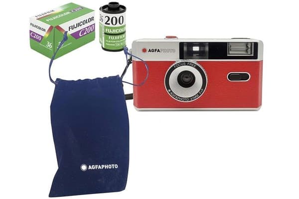 Agfaphoto - AG603001SA - Analog 35 mm kompaktfilmkameraset: film för färgbilder + batteri