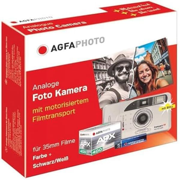 Sofotografisk kamera - AGFAPHOTO - Kompaktset FF - Film S/V 400 ASA - Inbyggd blixt - Automatiskt läge