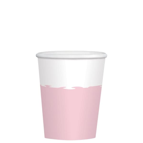 Amscan Paper Party Cup (Pack of 8) Rose Gold/White One Size