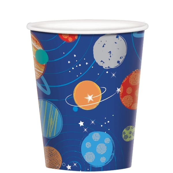 Amscan Blast Off Birthday Disposable Cup (Pack of 8) Blue/Orange/Red One Size