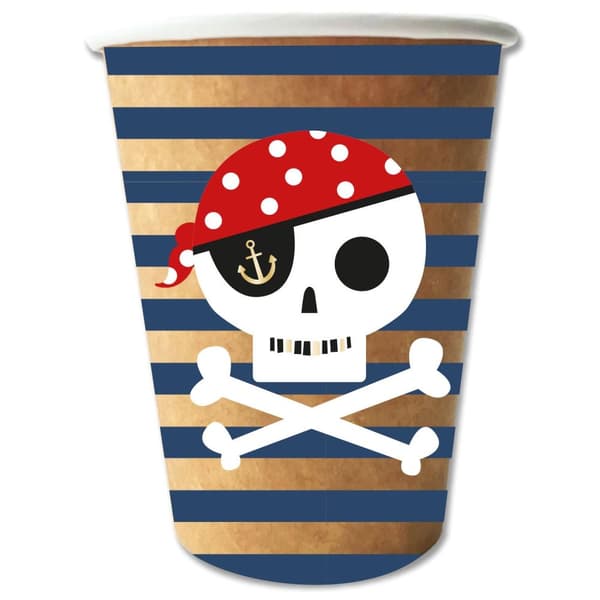 Amscan Treasure Island Party Cup (Pack of 8) Champagne/Blue/White One Size