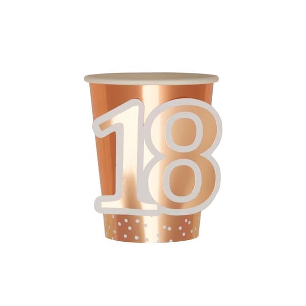 Neviti 18. Engangsbæger (pakke med 8 stk.) Rose Gold/White One Size