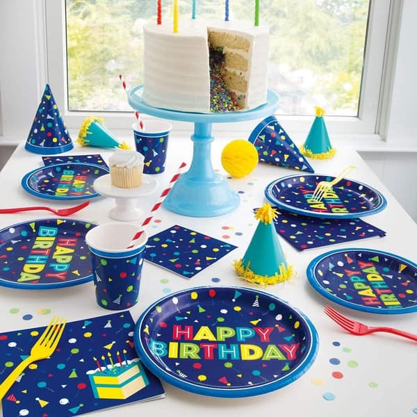 Unique Party Festkop i papir (pakke med 8 stk.) Blue/Multicoloured One Size