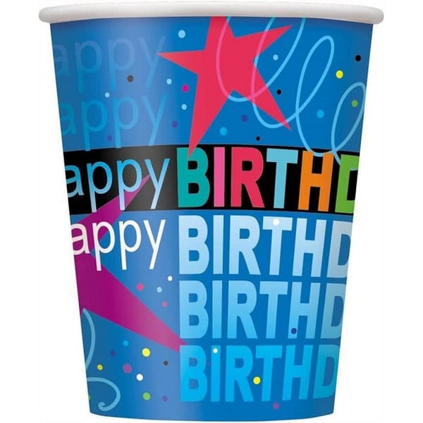 Unique Party Cosmic Birthday Party Cup (Pack of 8) Blue One Size