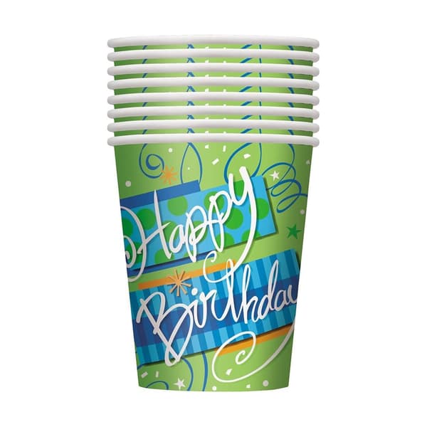 Unique Party Bright Birthday Party Cup (Pack of 8) Multicoloured One Size