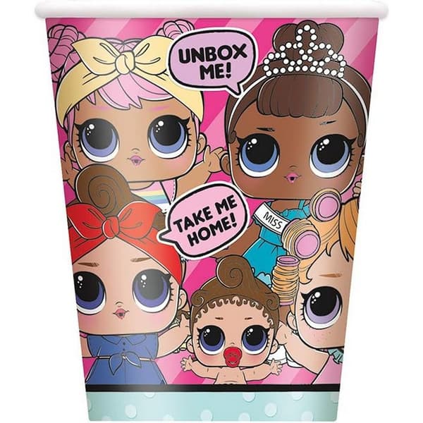 LOL Surprise Paper Characters Party Cup (Pack of 8) Multicoloured One Size