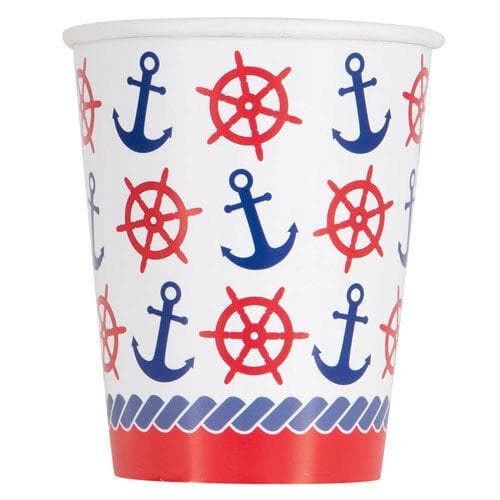 Unique Party Nautisk sommarfestmugg i papper (8-pack) White/Red/Blue One Size