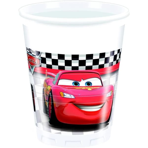 Cars Lightning McQueen Party Cup (Pack of 8) White/Red/Black One Size