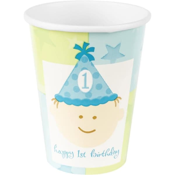 Amscan 1st Birthday Party Cup (Pack of 8) White/Yellow/Blue One Size