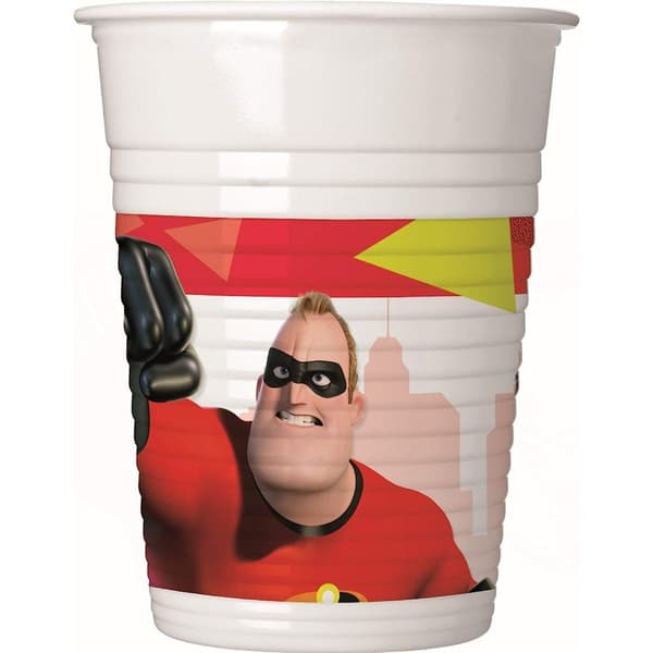 Incredibles 2 Plastic Party Cup (Pack of 8) Red/White/Black One Size