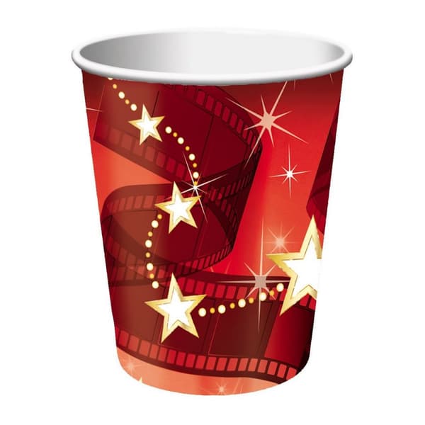 Creative Party Hollywood Lights Party Cup (Pack of 8) Red/White/Gold One Size