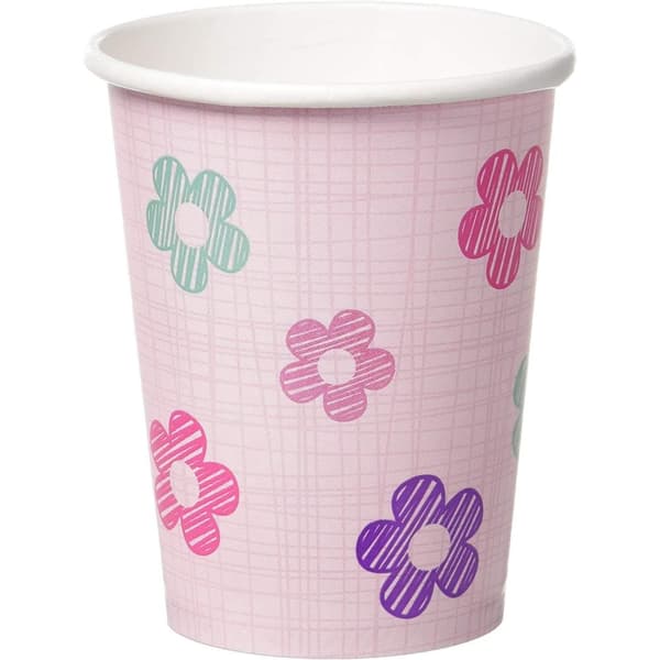 Creative Party One Is Fun Paper Baby Girl Party Cup (Pack of 8) White/Pink One Size