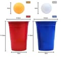 Miniatyrbild 3 av 4: LZQ Beer Pong Cup-set, Beerpong-koppar med bollar, återanvändbara 100 festkoppar och 10 bollar till julfödelsedag