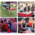 Miniatyrbild 4 av 4: LZQ Beer Pong Cup-set, Beerpong-koppar med bollar, återanvändbara 100 festkoppar och 10 bollar till julfödelsedag