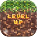 Miniatyrbild 1 av 2: Papperstallrikar Pixel Level Up 8-p