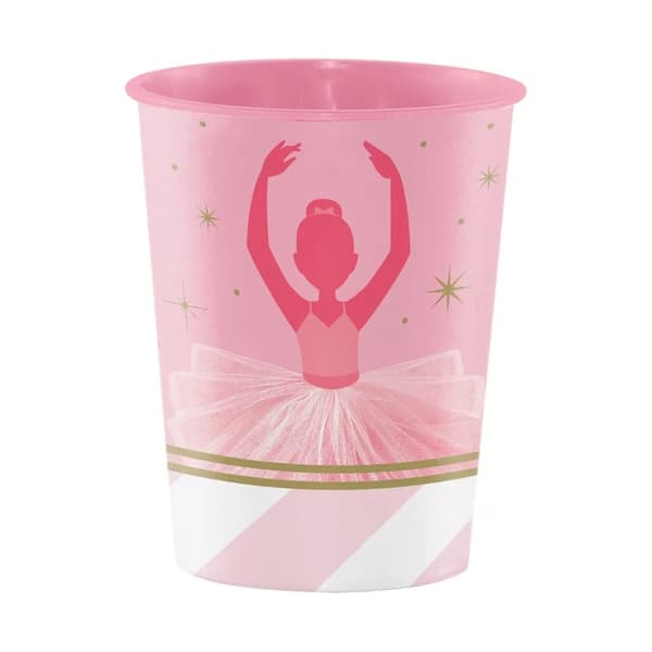 Creative Party Plastic Ballerina Party Cup Pink/White/Gold One Size