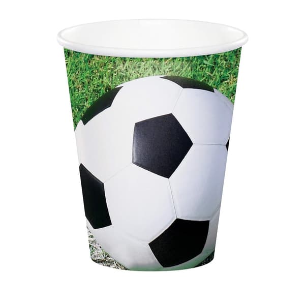 Creative Party Paper Football Party Cup (Pack of 8) White/Black/Green One Size