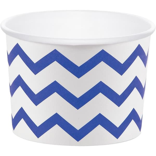 Creative Party Paper Chevron Treat Cup (Pack of 6) Blue/White One Size