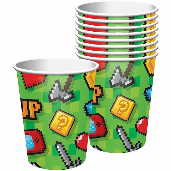 Creative Party Paper Video Game Items Party Cup (Pack of 8)