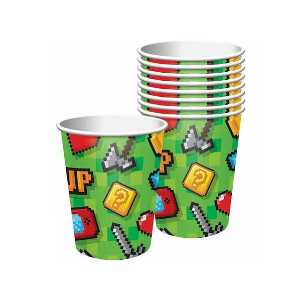 Creative Party Paper Video Game Items Party Cup (Pack of 8) Multicoloured One Size