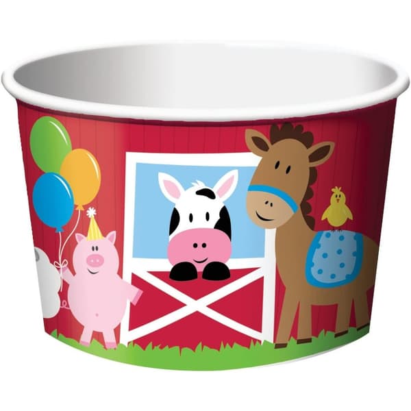 Creative Party Paper Farm Animals Treat Cup (Pack of 6) Red/Multicoloured One Size