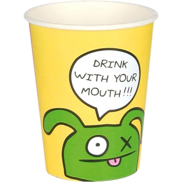 Ugly Dolls Drink With Your Mouth Disposable Cup (Pack of 8) Yellow/Green/White One Size
