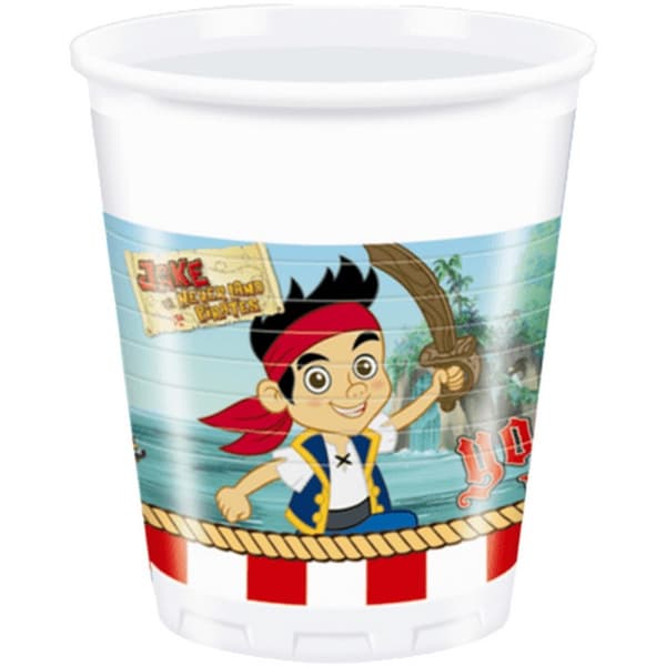 Jake And The Never Land Pirates Plastic Party Cup (Pack of 8) Multicoloured One Size
