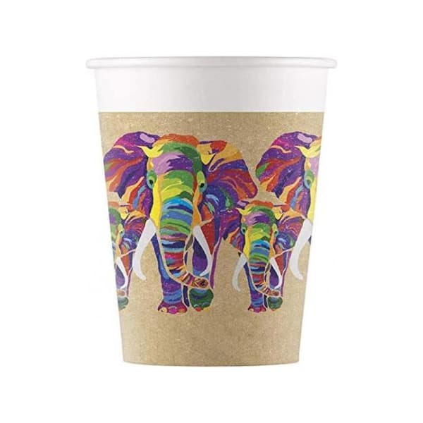 Procos Paper Elephant Party Cup (Pack of 8) Brown One Size