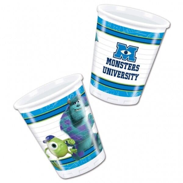 Monsters University Plastic 200ml Party Cup (Pack of 8) Blue/White/Green One Size