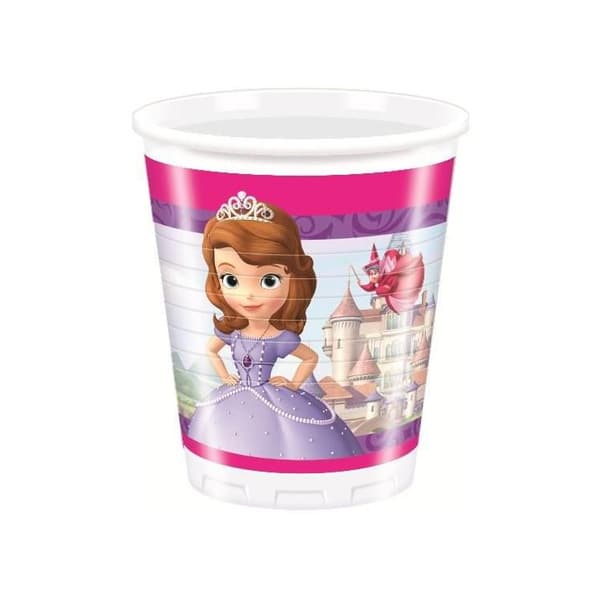 Sofia The First Plastic 200ml Party Cup (Pack of 8) Pink/Purple One Size