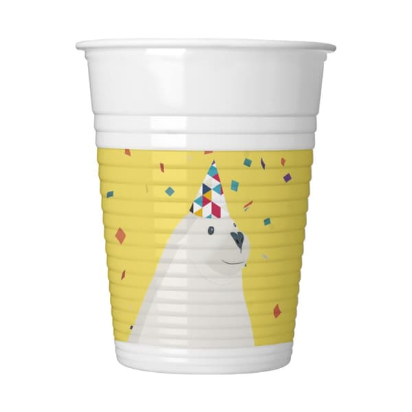 Procos Arctic Plastic Party Cup (Pack of 8) Yellow/White One Size