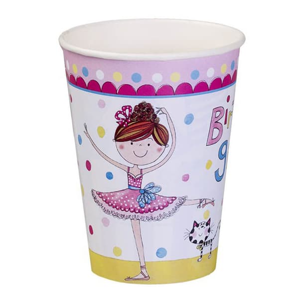 Rachel Ellen Plastic Ballerina Party Cup (Pack of 8) Multicoloured One Size