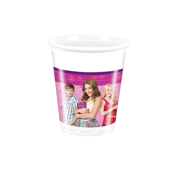 Violetta 200 ml festmugg i plast (8-pack) Pink/White One Size