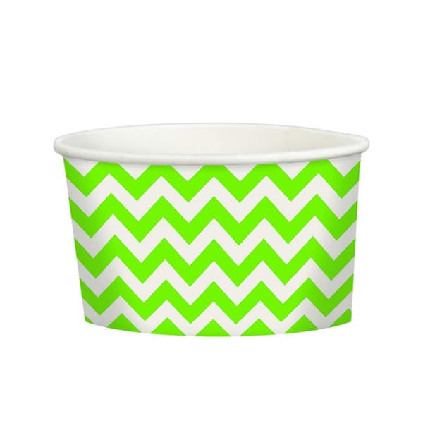 Amscan Chevron Treat Cup (Pack of 20) Kiwi Green/White One Size