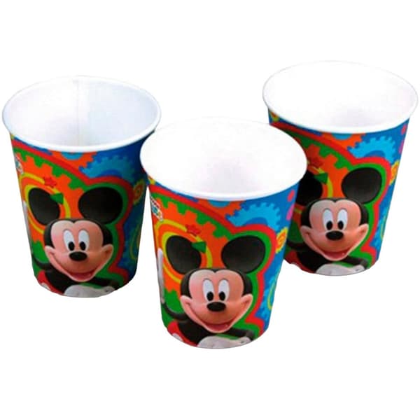 Disney Cardboard Mickey Mouse Disposable Cup (Pack of 8) Multicoloured One Size