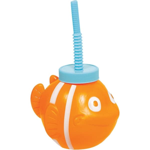 Amscan Fish Sippy Cup Orange/Blue/White One Size