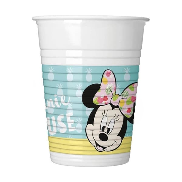Disney Tropisk Mimmi Pigg engångsmugg i plast (8-pack) White/Blue/Yellow One Size