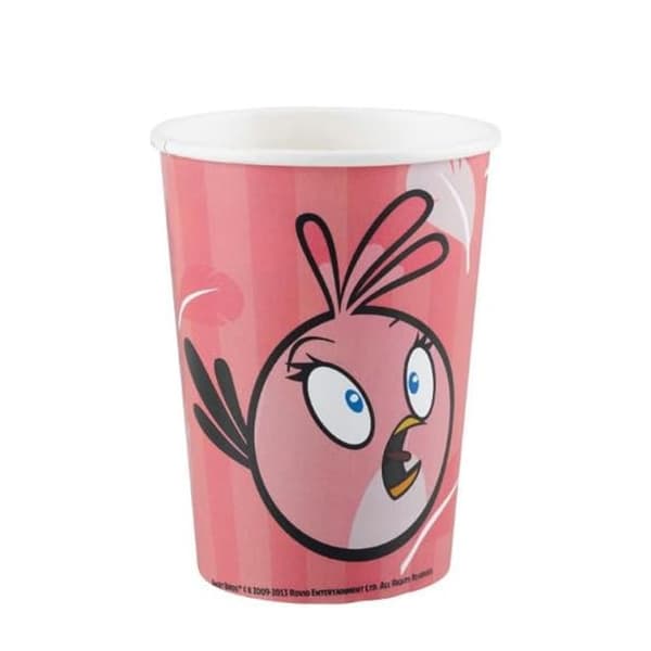 Angry Birds Festkop i papir (pakke med 8 stk.) Pink/White One Size