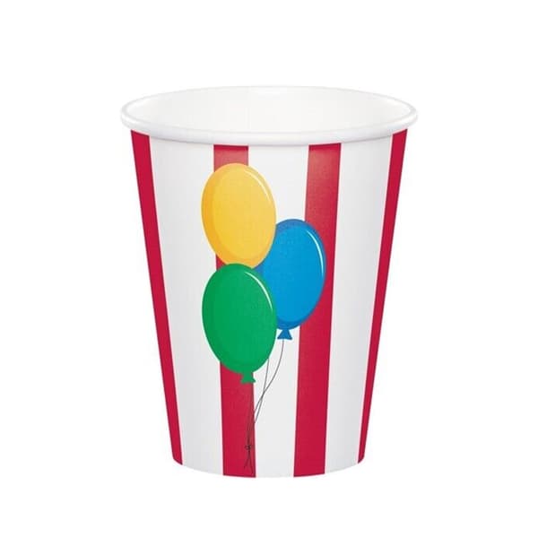 Creative Party Circus Birthday Disposable Cup (Pack of 8) White/Red One Size