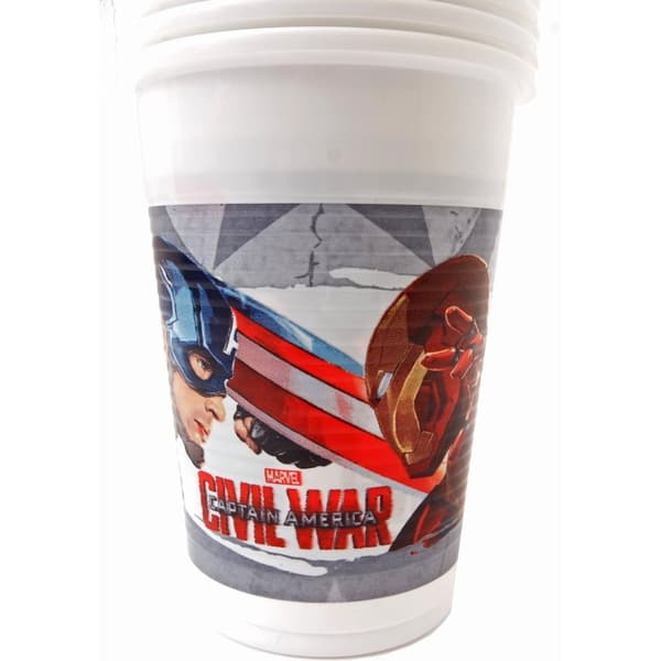 Captain America Civil War Plastic 200ml Party Cup (Pack of 8)