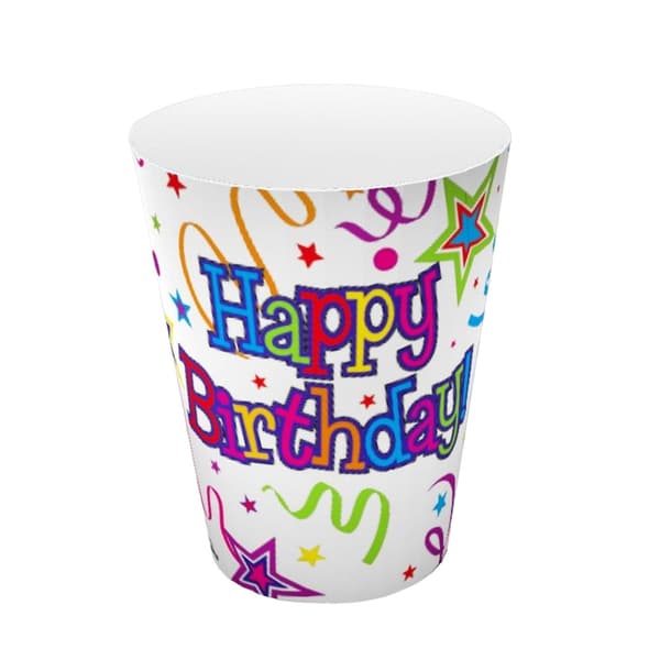 Oaktree Banden och stjärnorna i papper Happy Birthday Party Cup (8-pack) White/Multicoloured One Size